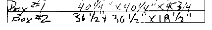 Traditional handwritten box dimensions broken lines