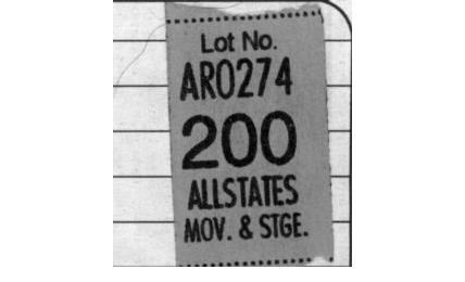 Original dark shipping tag AR0274